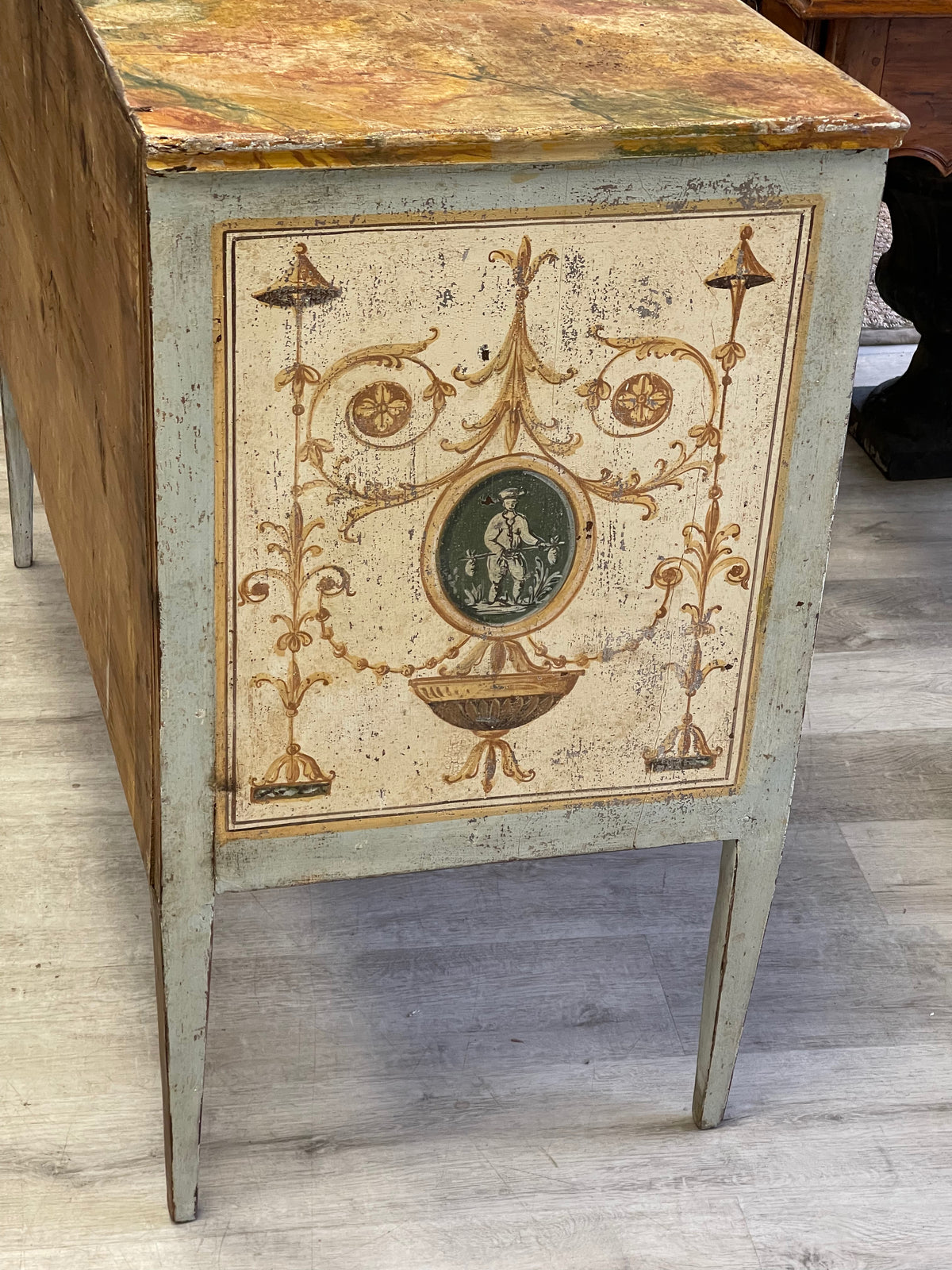 18th Century Painted Italian Neoclassical Two-Drawer Commode - Chinoiserie