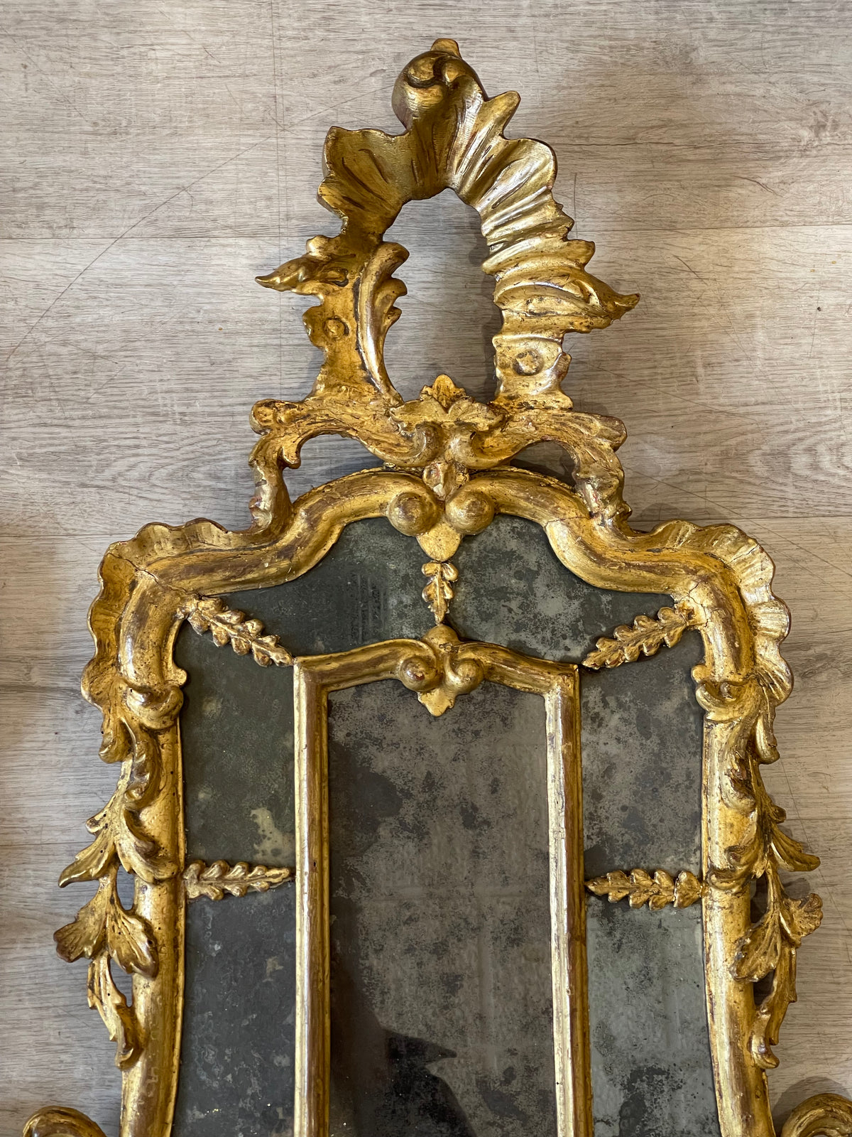 Rare Pair of Carved and Gilded Venetian Mirrors