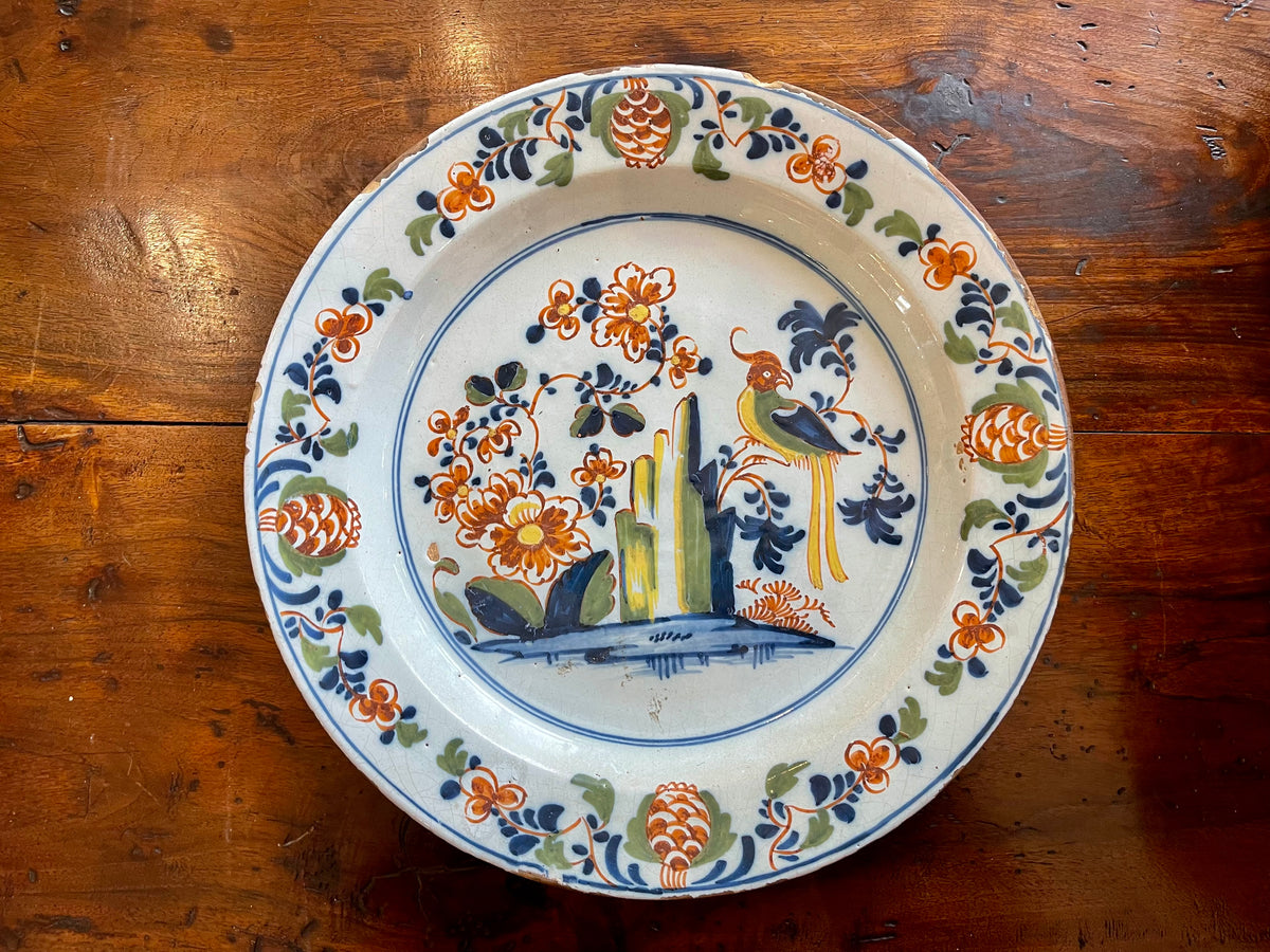 English Delft Polychrome Delft Charger