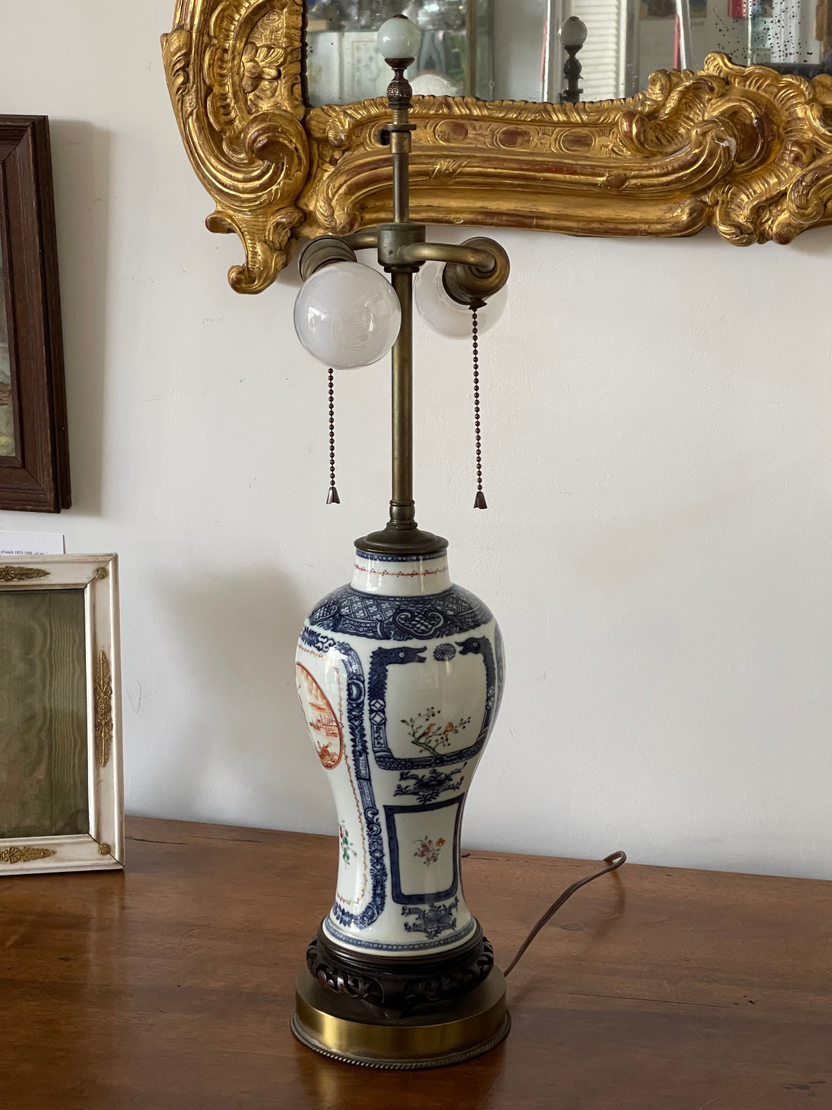 Chinese Export Vase Mounted as Lamp