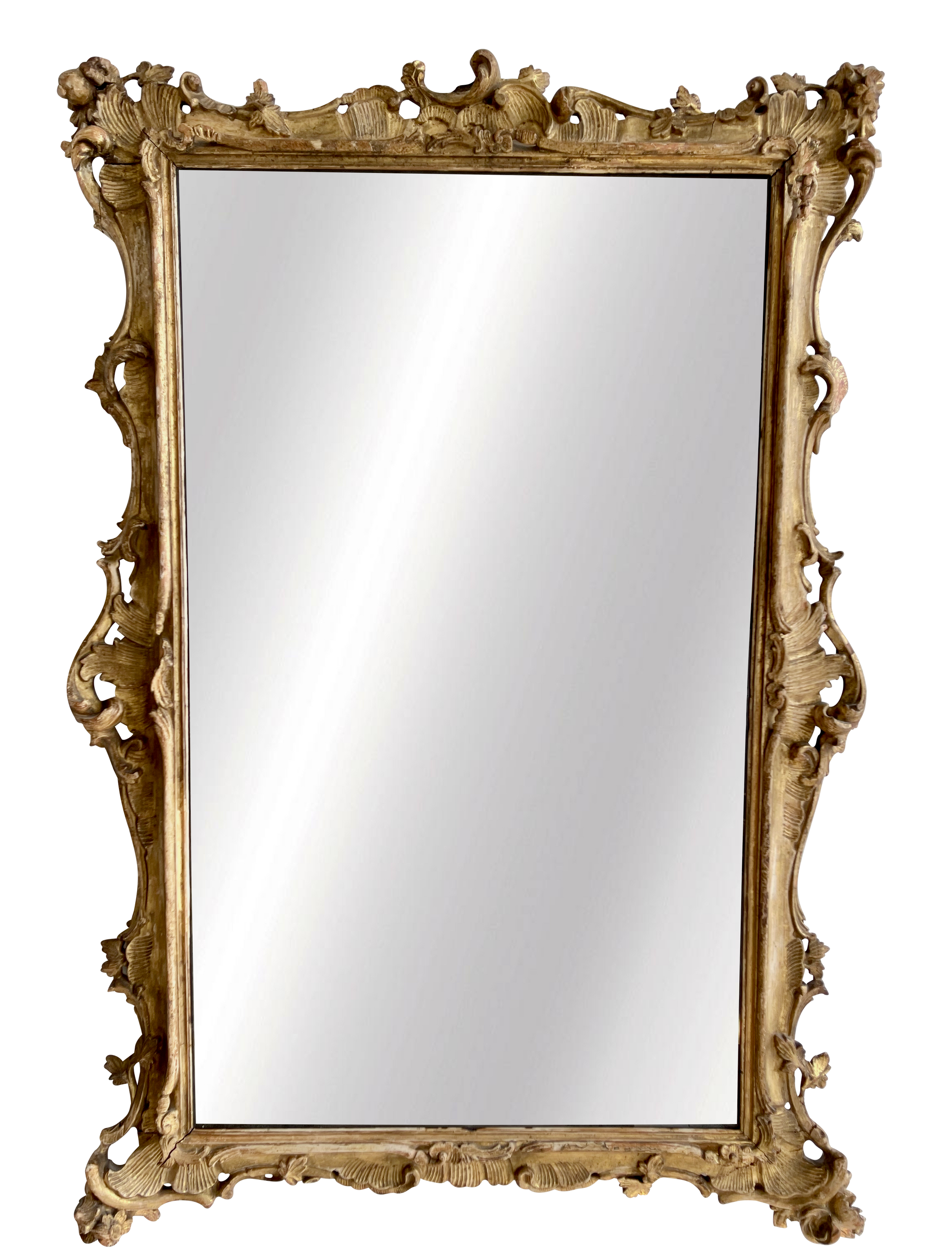 18th Century Continental Finely Carved Gilt Mirror