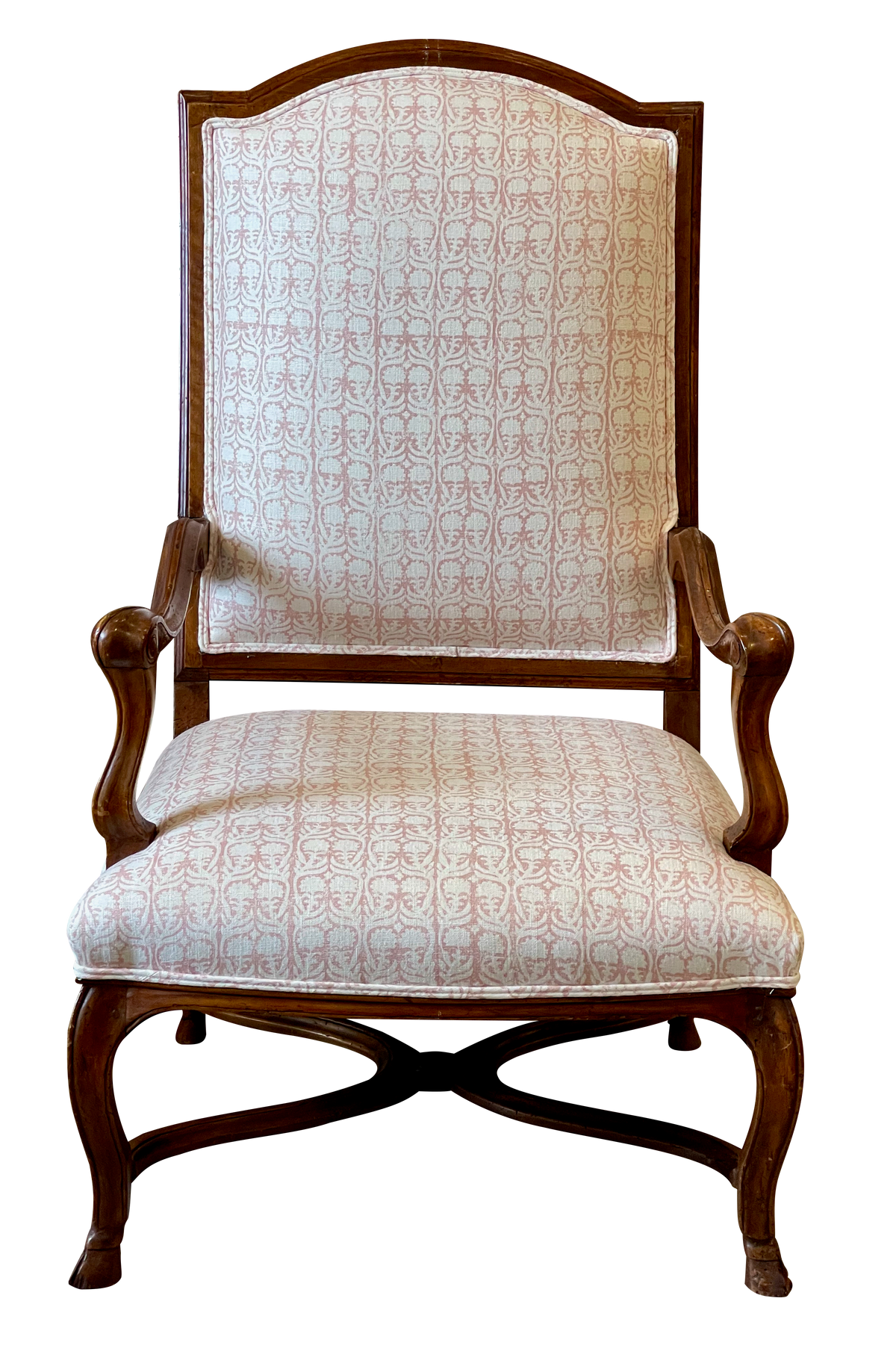 18th Century French Provincial Walnut Fauteuil a la Reine Arm Chair