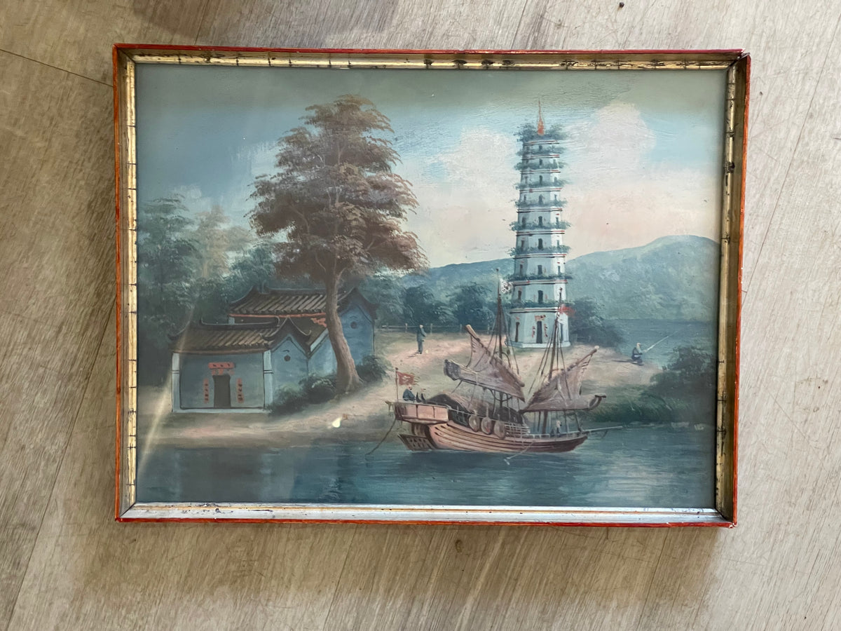 19th Century Framed Chinese Export Painting