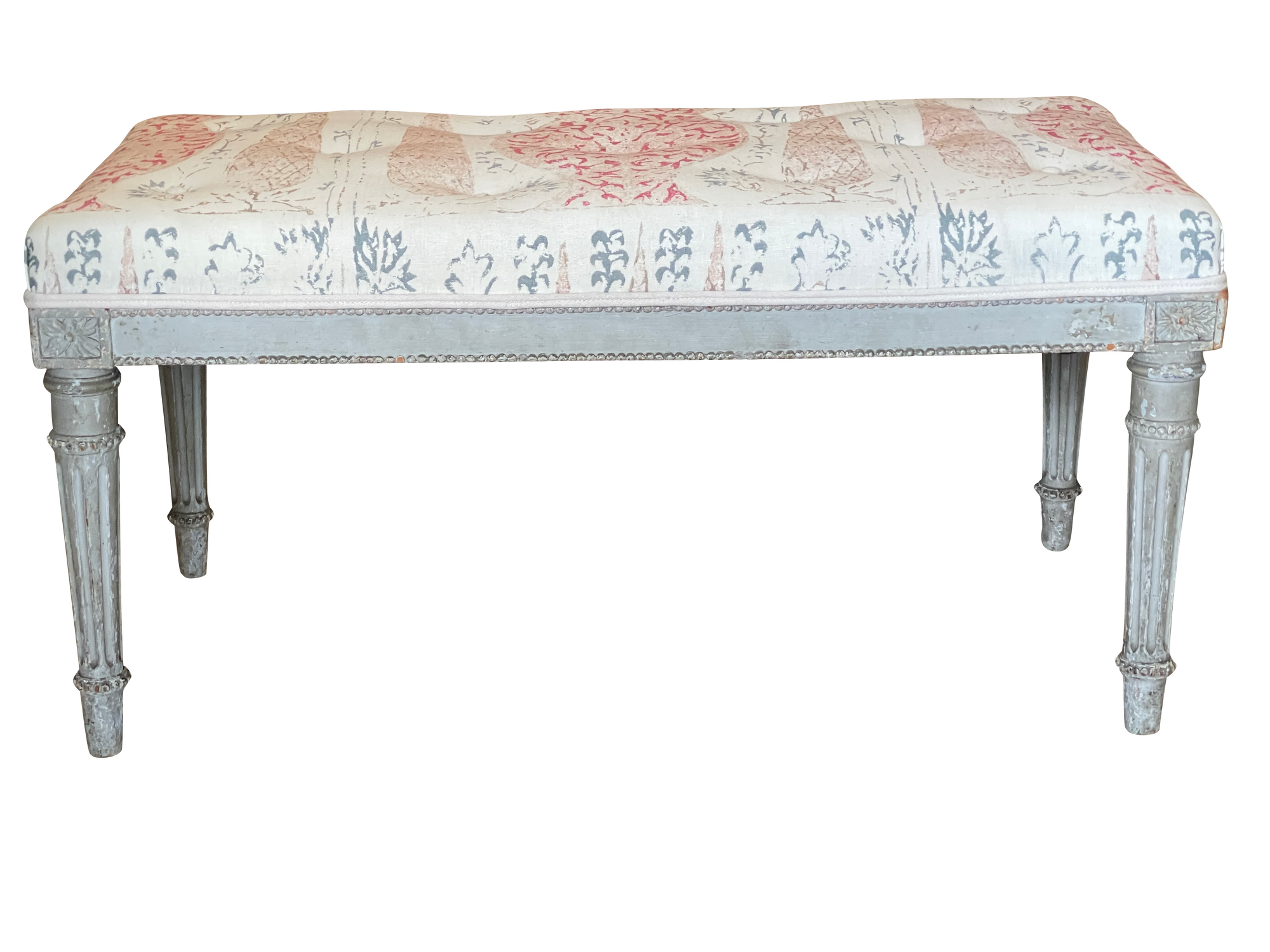 Louis XVI style 19th Century French bench, Penny Morrison Upholstered