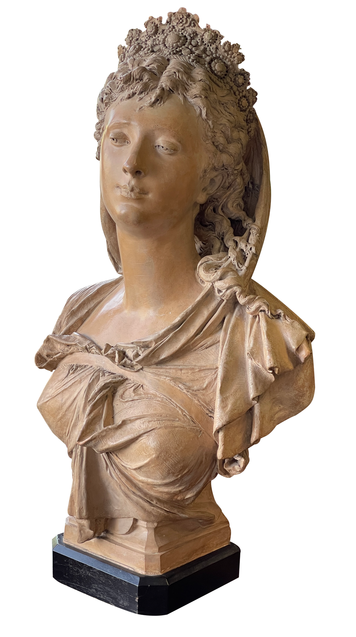 Stunning Albert-Ernest Carrier-Belleuse Bust of a woman, terra cotta sculpture