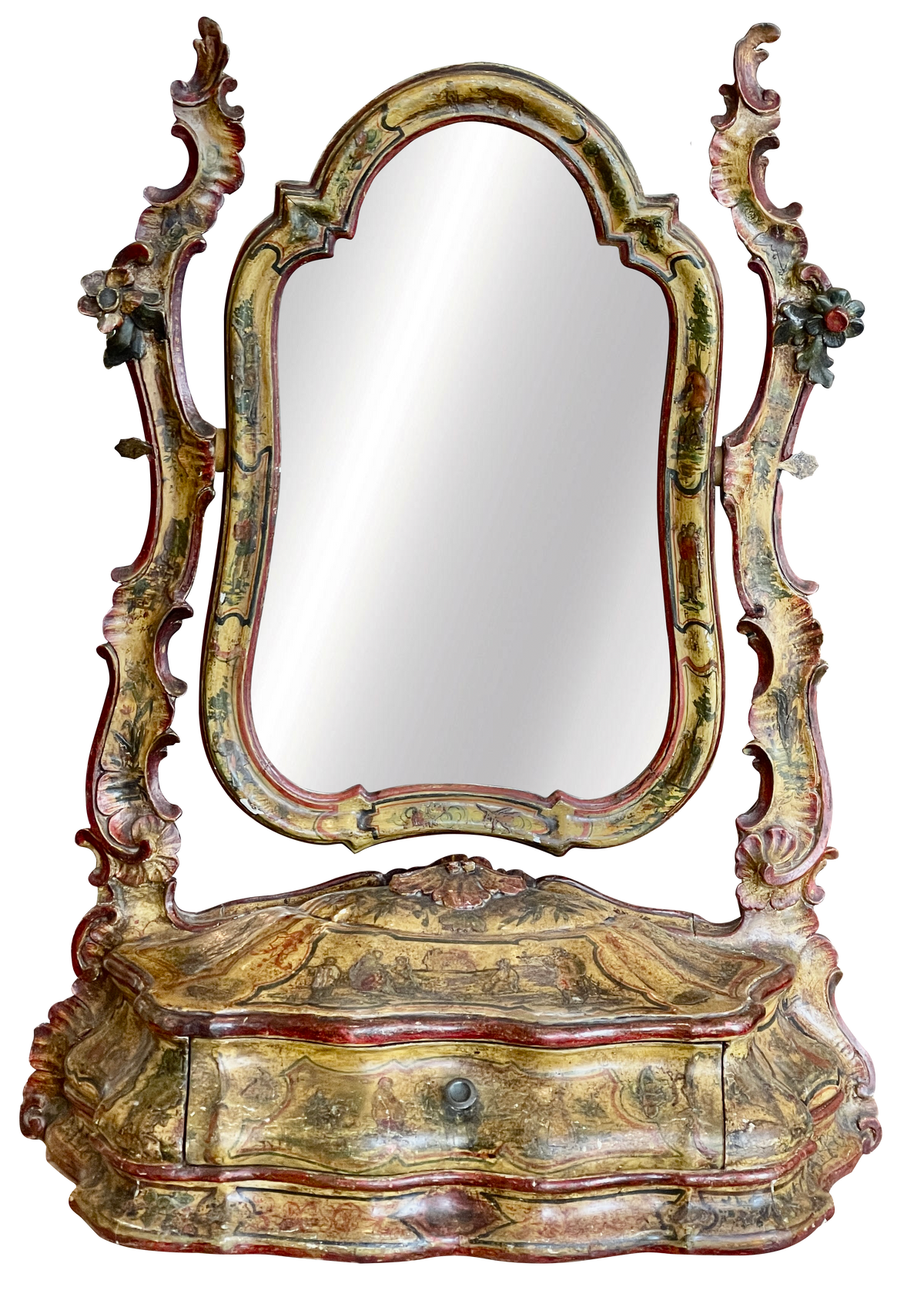 18th Century Lacca Povera Dressing Mirror
