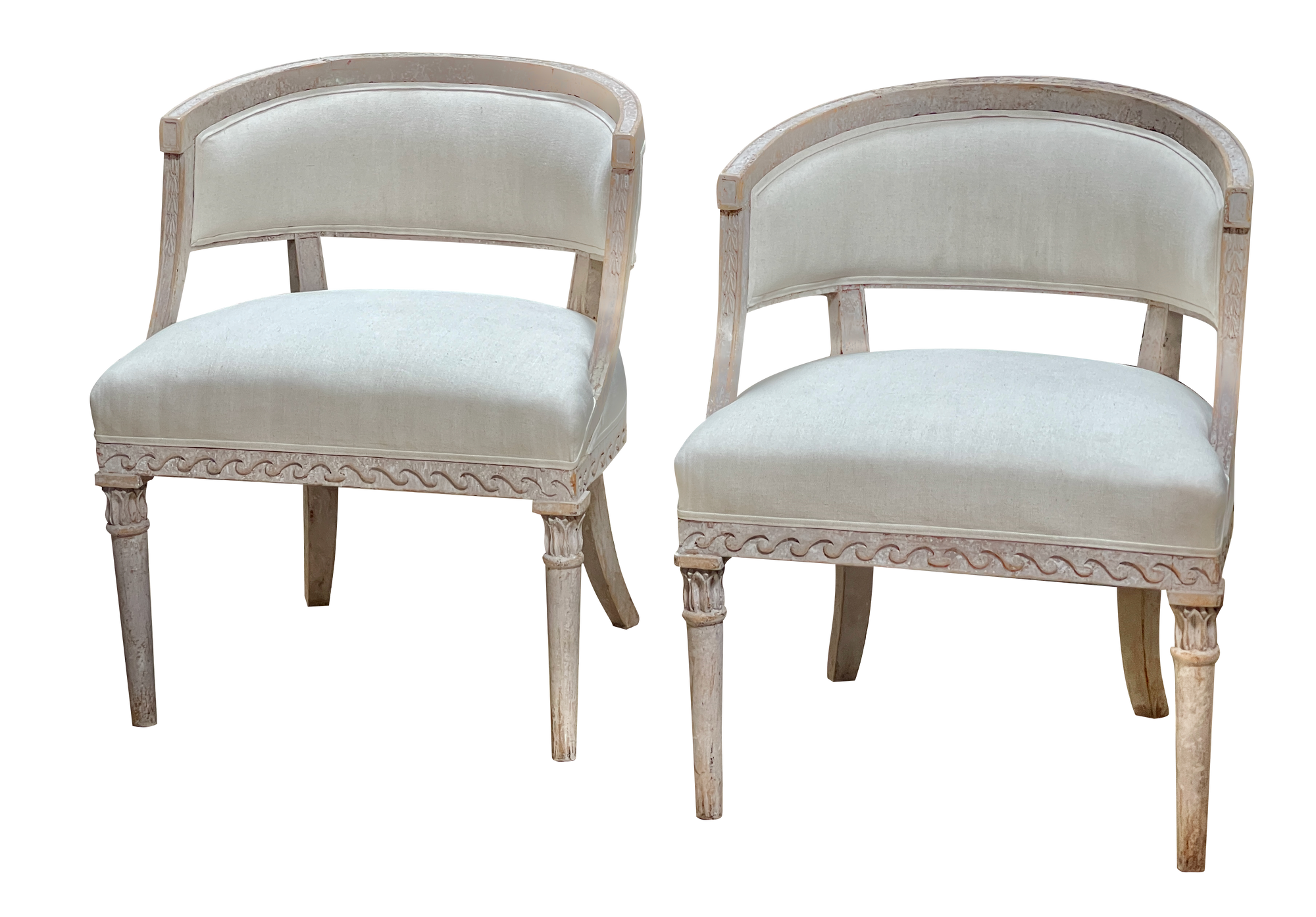 19th Century Pair of Swedish Barrel Back Chairs