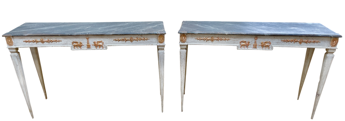 Gustavian Style 19th Century Swedish Painted Console Table