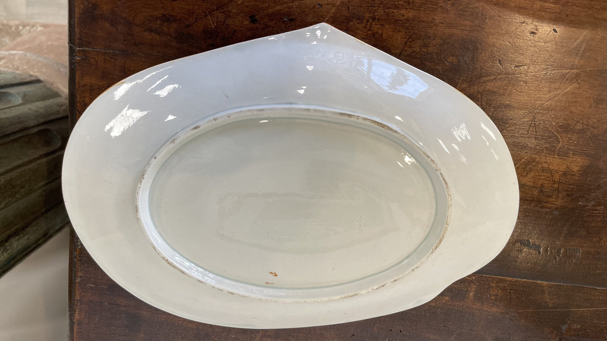 Ceramics - RARE SPODE CHRYSANTHEMUM PATTERN GRAVY BOAT And Plate