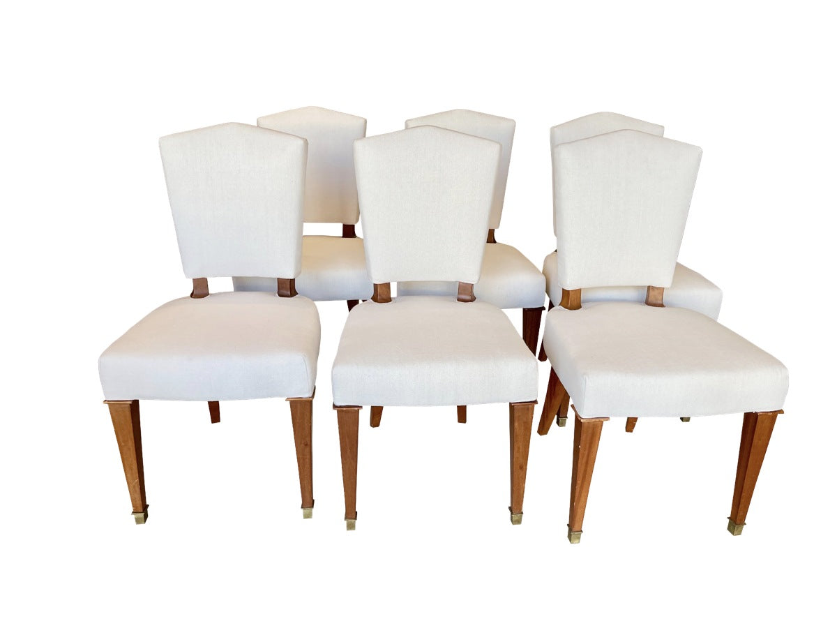 Chairs - Set Of 6 French Art Deco Mahogany Side Chairs