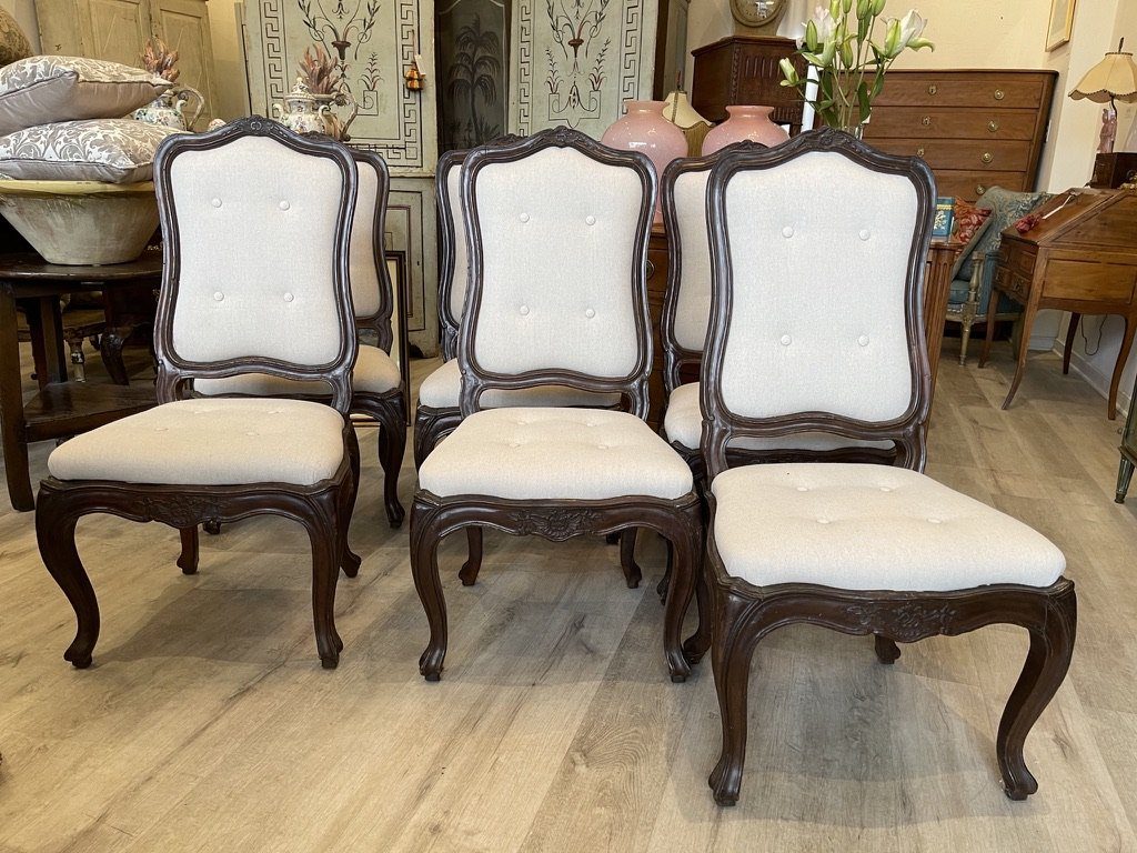 Chairs - SIX 18TH CENTURY ITALIAN DINING CHAIRS-LOUIS XV MANNER