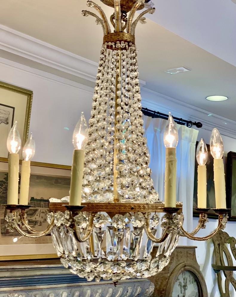 Chandelier - SMALL FRENCH CRYSTAL CHANDELIER
