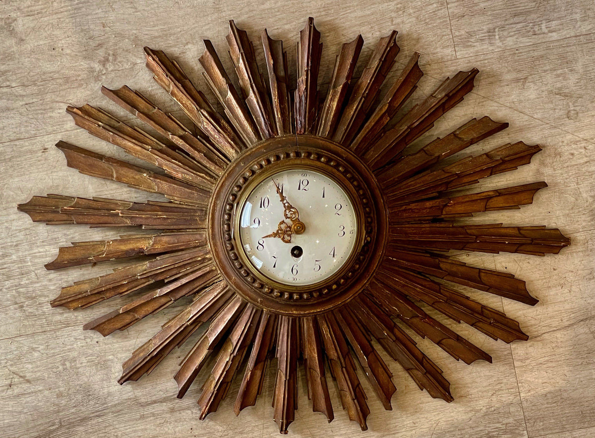 Clock - LATE 19TH-EARLY 20TH CENTURY FRENCH SUNBURST CLOCK
