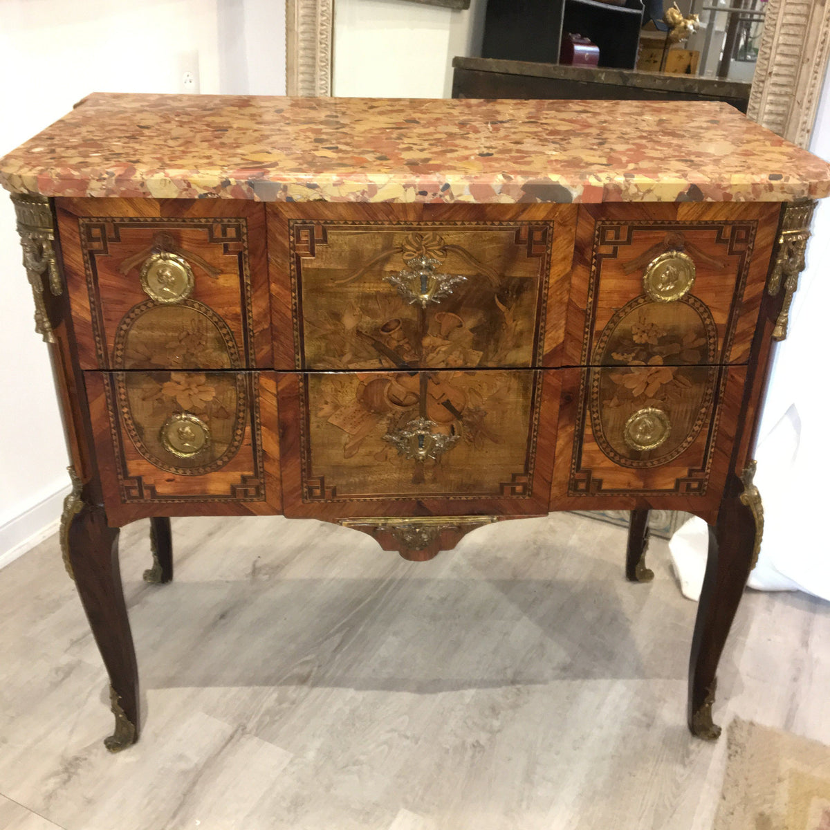 ON HOLD - Louis XVI two-drawer commode signed Francois Rubestuck, c. 1765 - Helen Storey Antiques