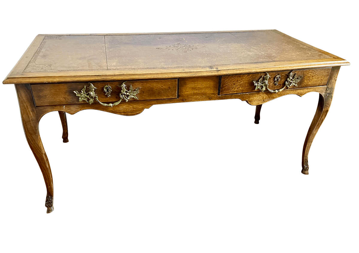 Desk - French PROVINCIAL Desk - BUREAU PLAT - Louis XV Style, 19TH CENTURY