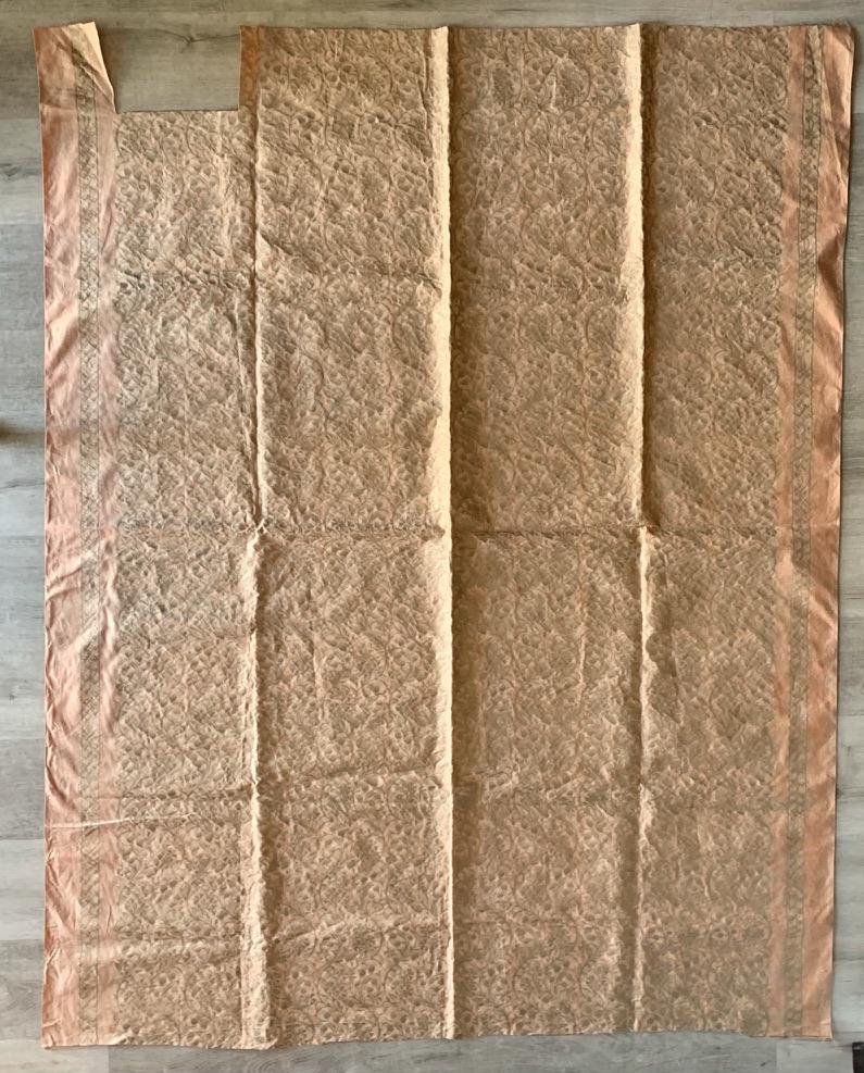 Fabric - VINTAGE PANEL OF FORTUNY FABRIC, SALMON &amp; GOLD