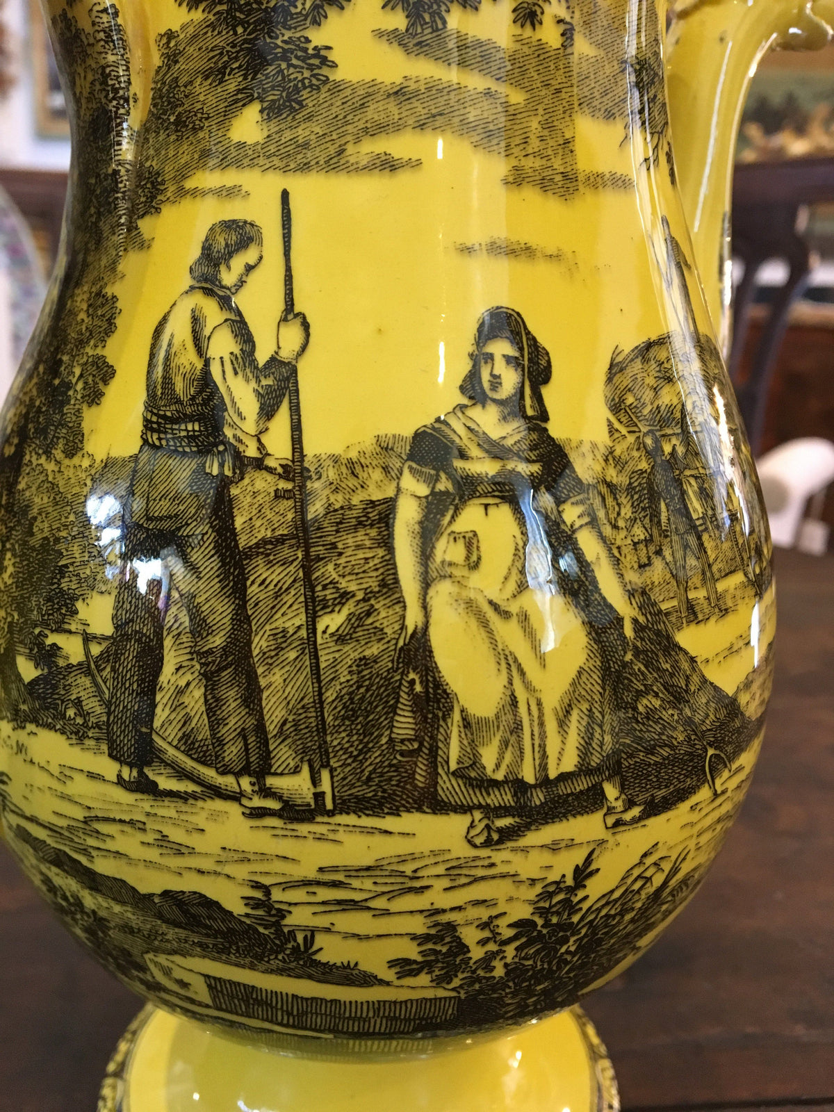 Rare Canary Yellow Creil Coffee Pot, 1815-1820 - Helen Storey Antiques