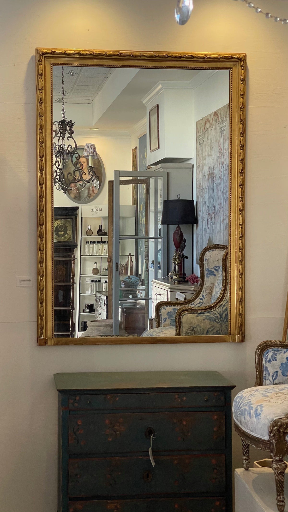 Mirror - French Gilded Overmantel Mirror, C. 1880