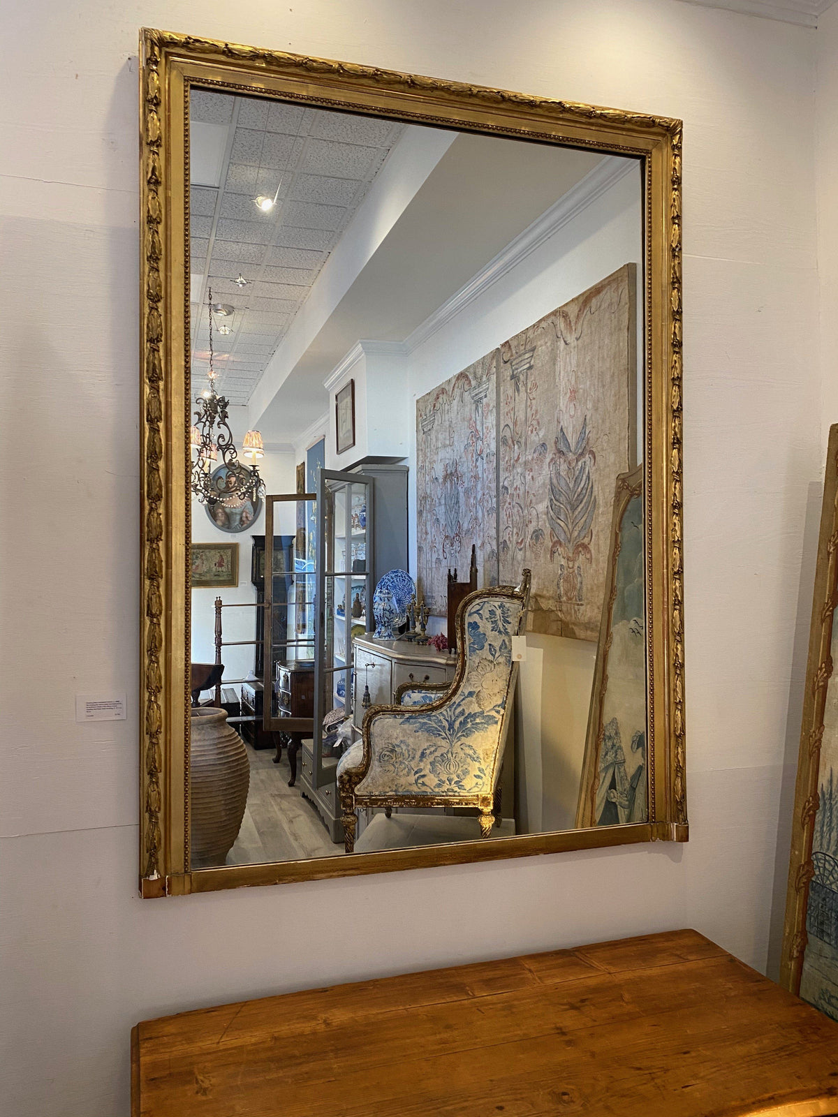 Mirror - French Gilded Overmantel Mirror, C. 1880