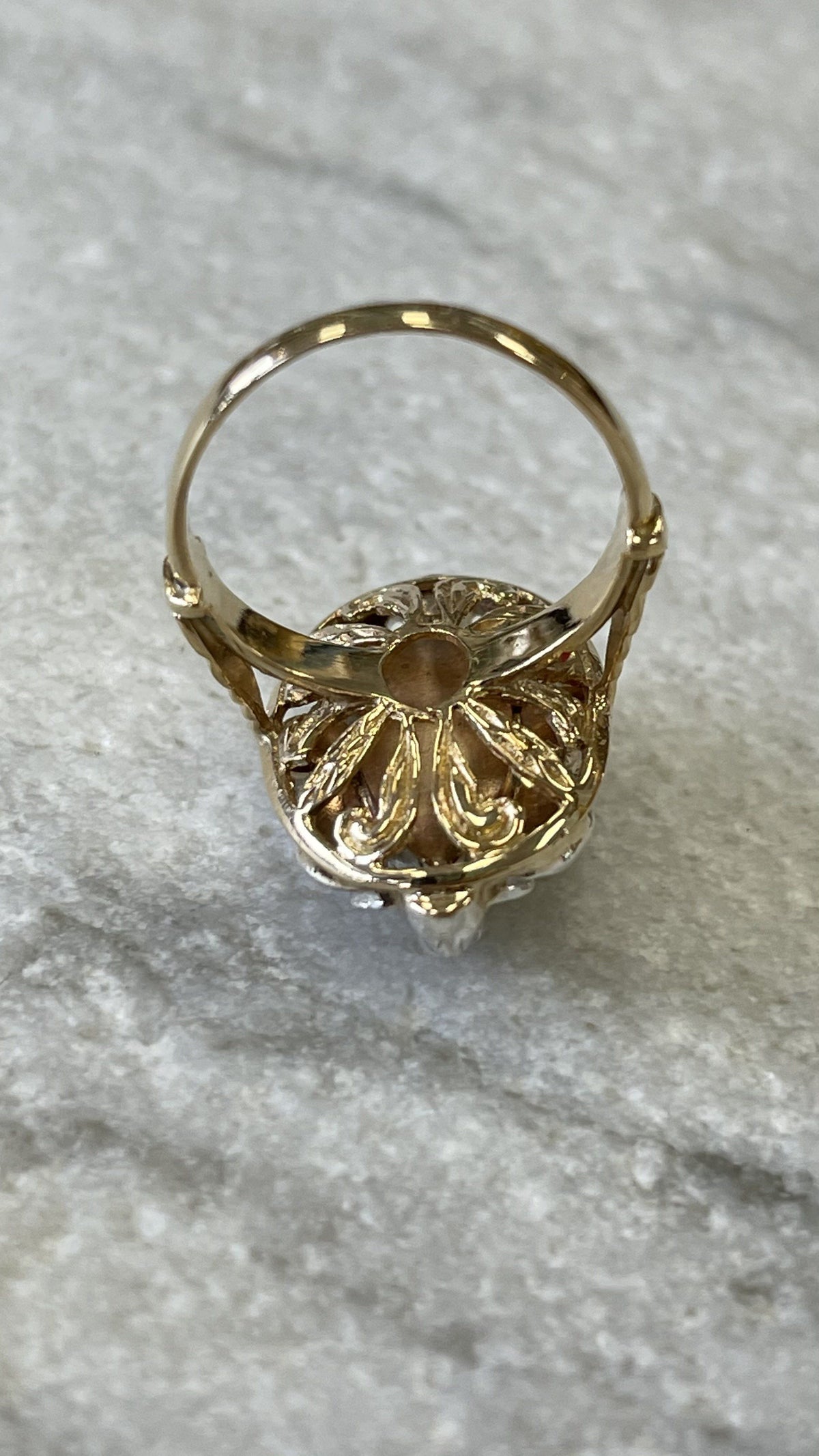 Ring - 19TH CENTURY 14K GEORGIAN EMERALD AND DIAMOND RING