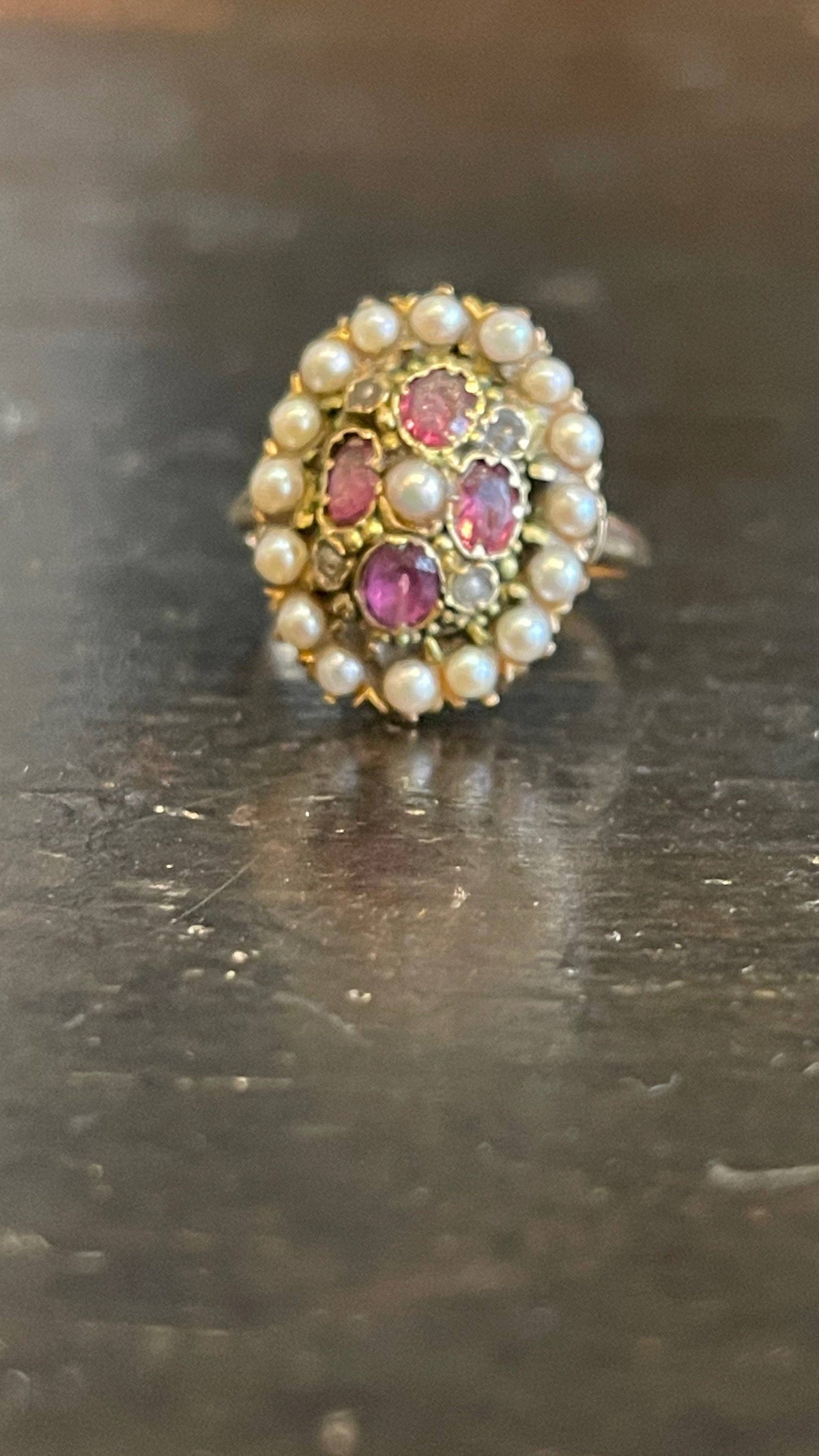 Ring - 19TH CENTURY VICTORIAN GOLD, AMETHYST, &amp; PEARL RING